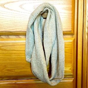 Cream Crochet Infinity Scarf with Gold Sparkles